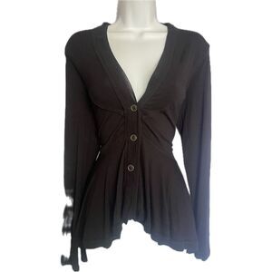 Bordeaux Black Button Up Goth Top Testament Women’s Reg Size Small ST782